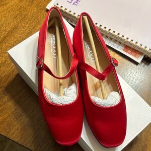 Elegant Red Mary Jane Flats by